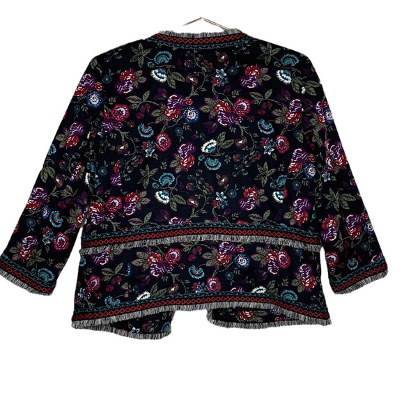 Loft Floral Fringe Open Jacket - Picture 2 of 4